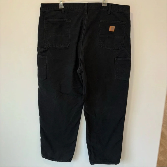 Carhartt Men’s Black Carpenter Pant Flannel Lined Big and Tall Plus Size Work - Picture 1 of 11